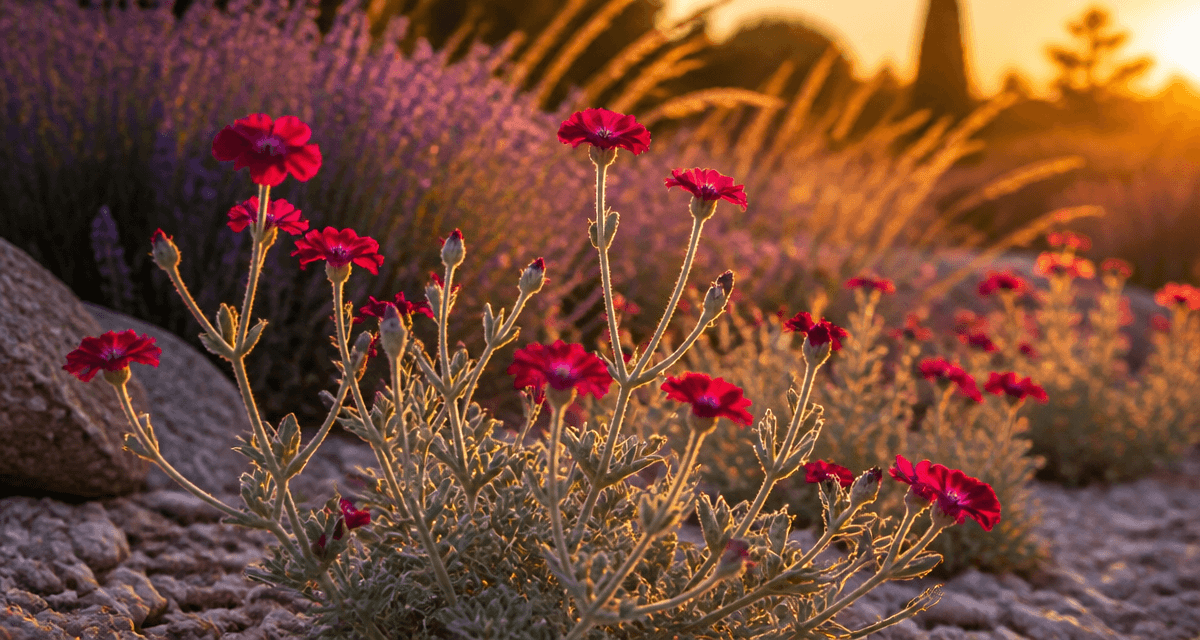 coquelourde des jardins fleurs et feuillage argenté