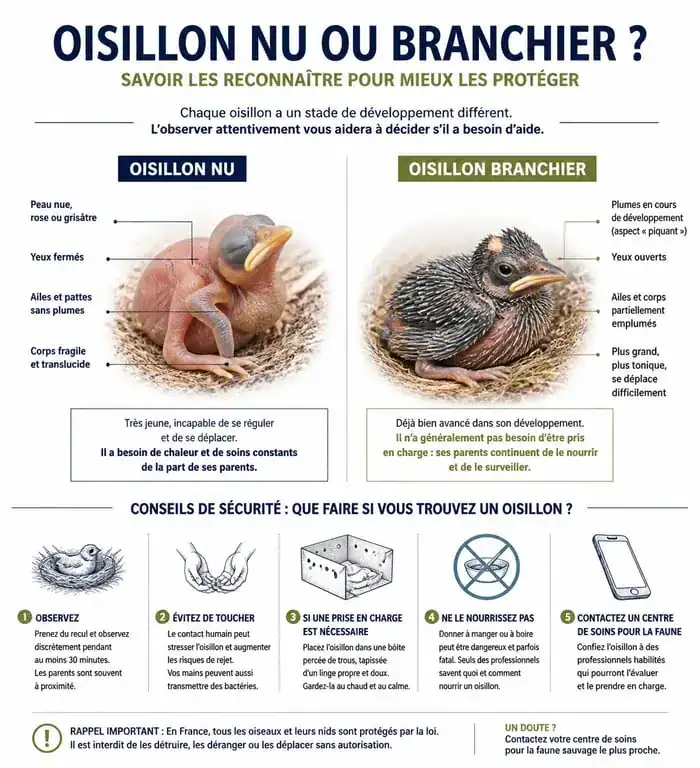 Infographie sur l'identification et les premiers secours pour bébé pie