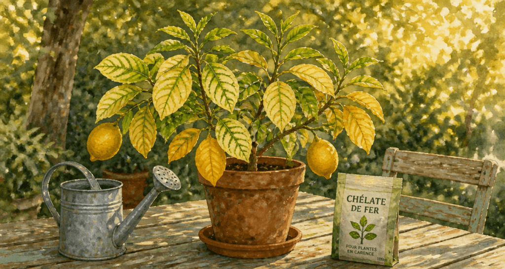 Feuilles citronnier qui jaunissent en pot