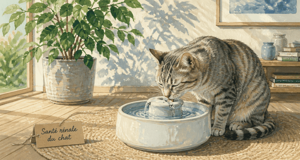 fontaine à eau chat avis vétérinaire, prévention santé rénale