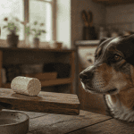 fromage de chevre chien planche bois