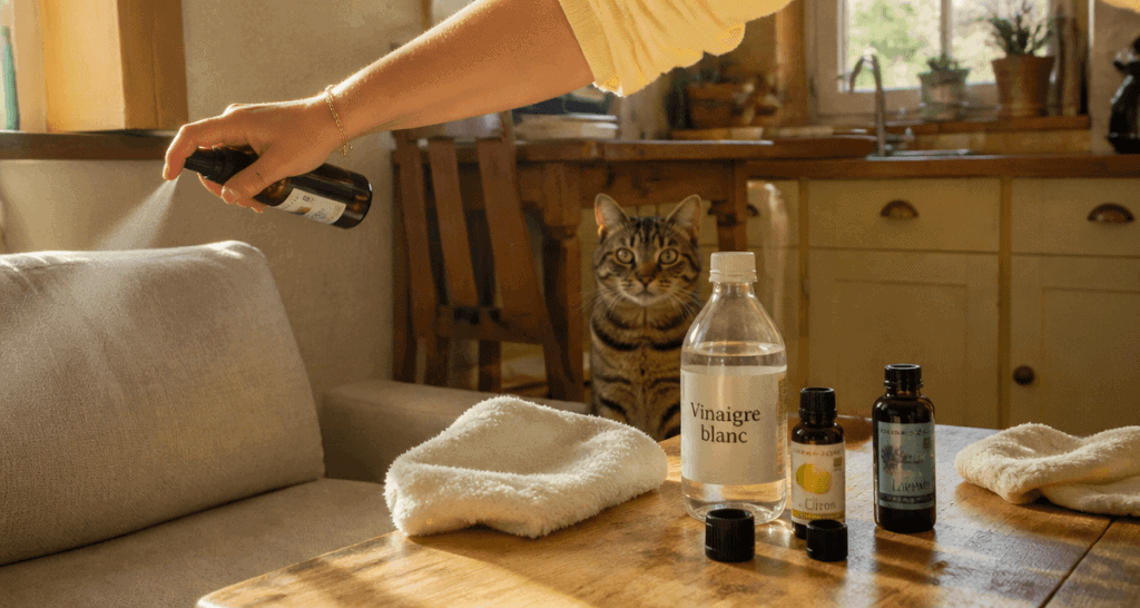Huile essentielle chat pipi spray canapé