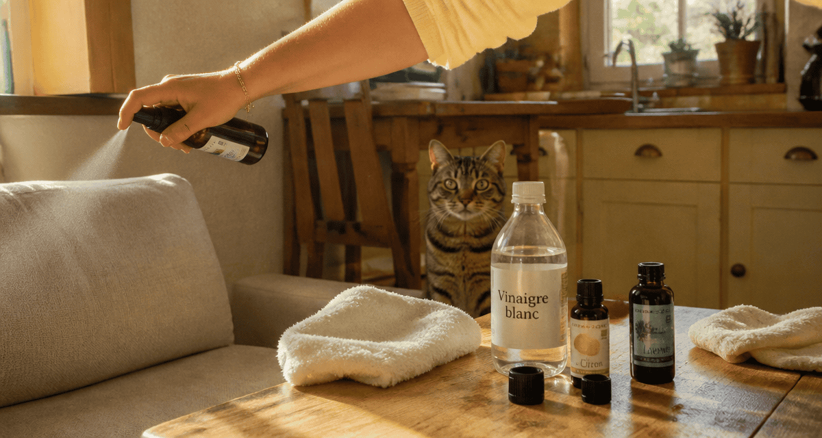 Huile essentielle chat pipi spray canapé