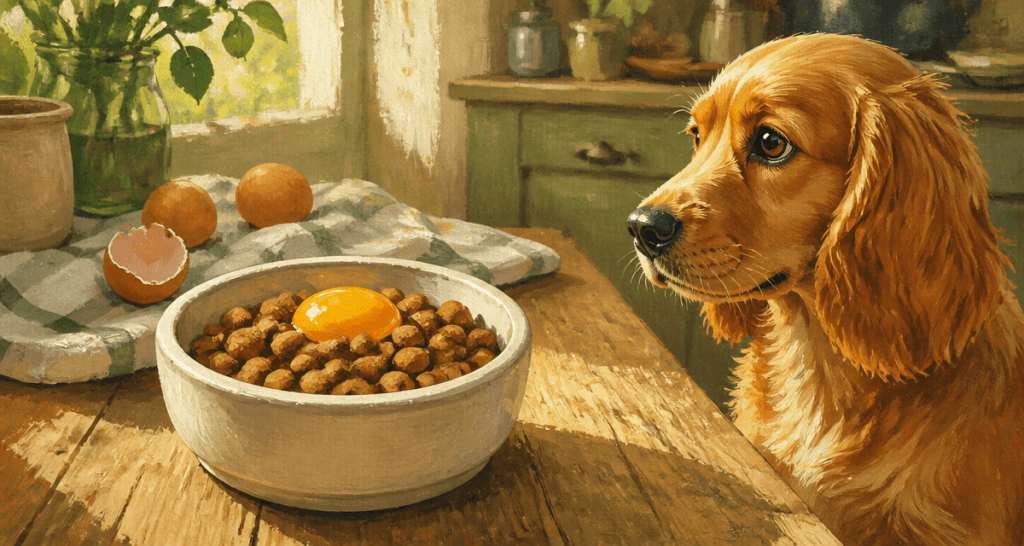 jaune d oeuf chien dans gamelle