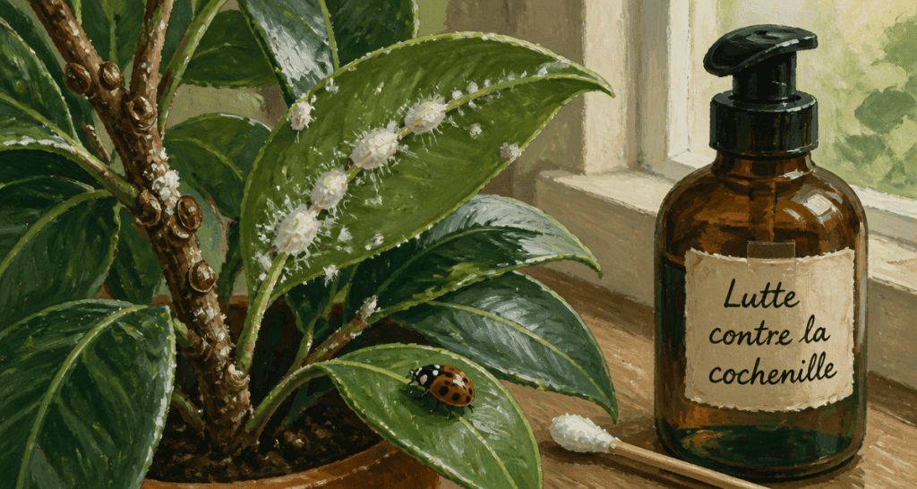 Lutter contre la cochenille sur plante d'intérieur avec savon noir et coccinelle