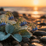mertensia maritima sur galets humides