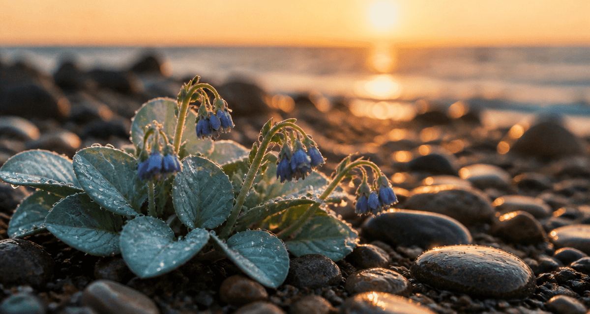mertensia maritima sur galets humides