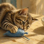 mon chaton perd ses dents sur une table