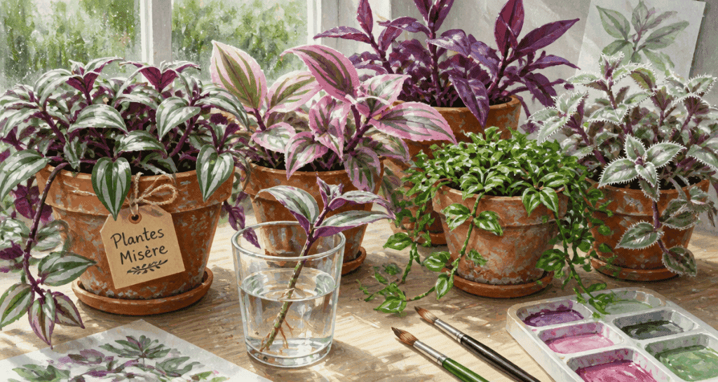 plante la misere en intérieur, pots et boutures