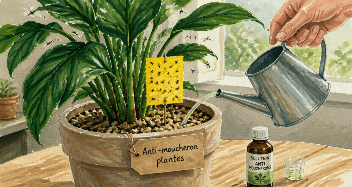 Produit anti moucheron plantes sur pot d'intérieur
