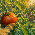Punaise de jardin sur feuille de tomate