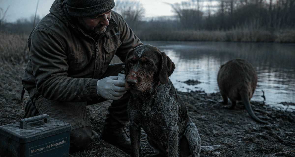 ragondin morsure chien blessé examiné