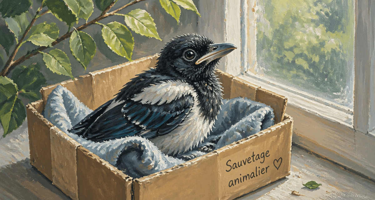 Bebes pies secourus dans un carton