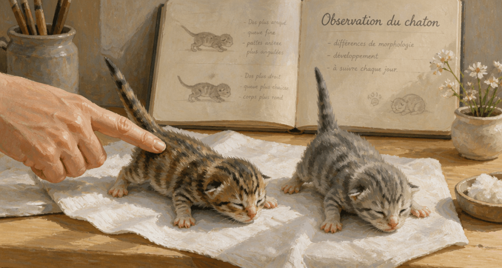 sexage chatons mâle femelle comparaison