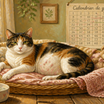 dure gestation chat chatte enceinte panier