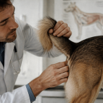 vétérinaire examine zizi de chien