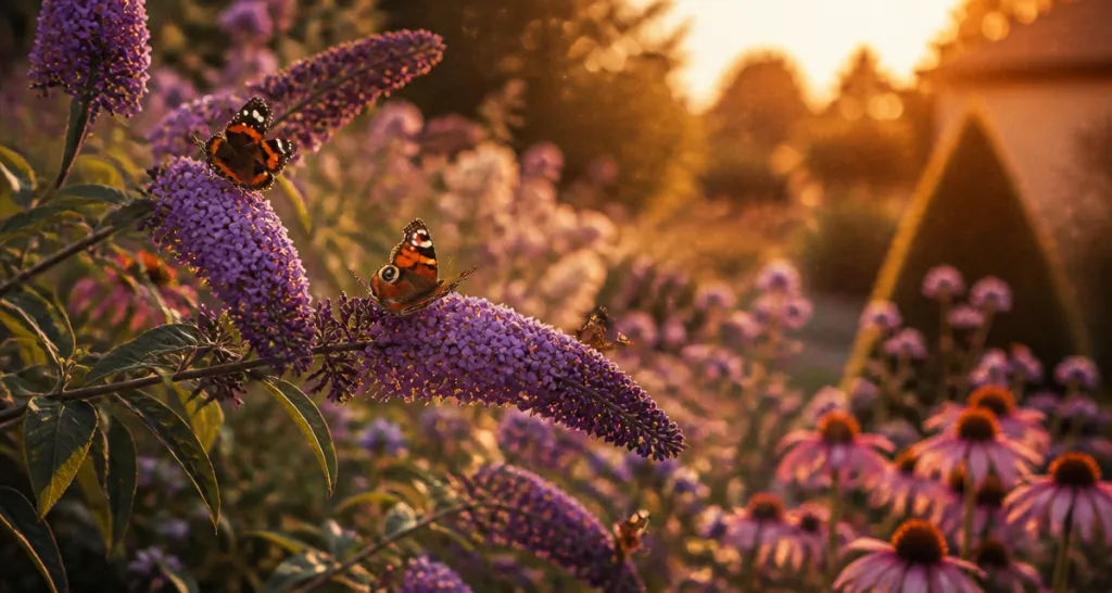 fleur papillon buddleja et papillons au jardin