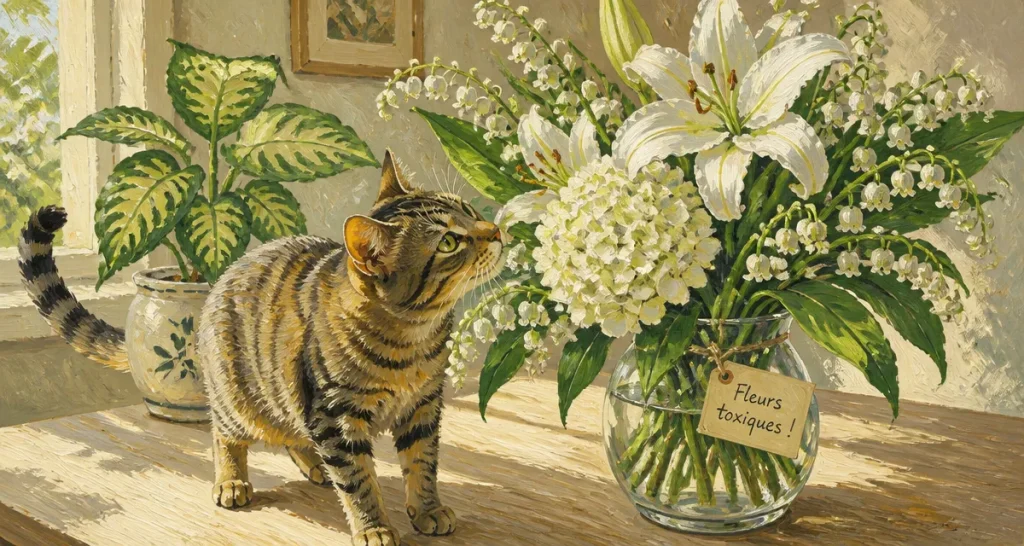 fleurs toxiques pour les chats lys muguet hortensia