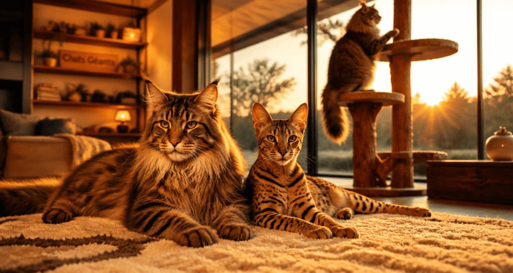 grand chat race Maine Coon Savannah Norvégien salon