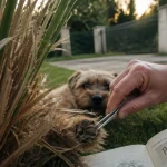 Herbe de la pampa danger chien : brin retiré près d’un coussinet