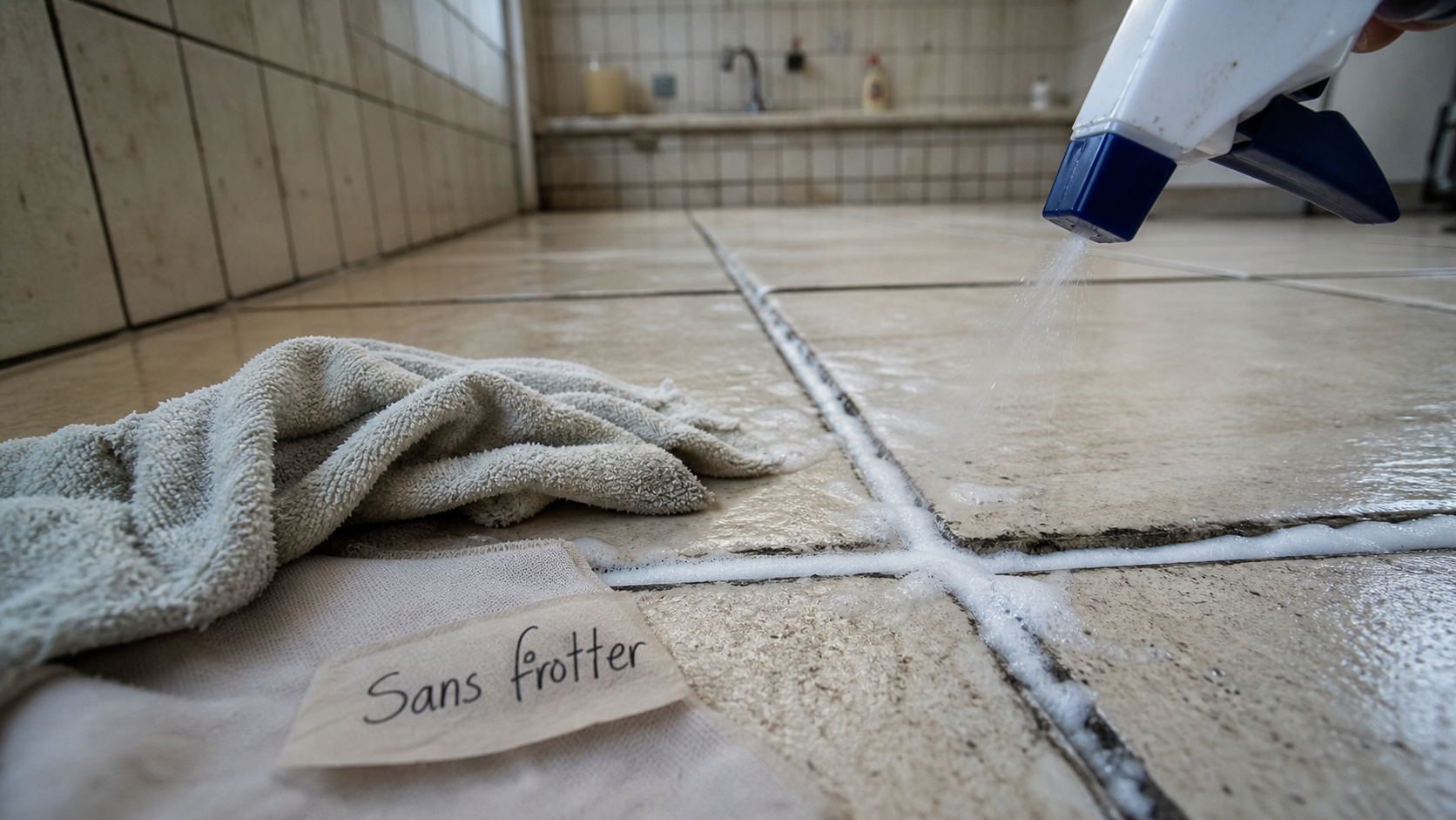 Nettoyer joint de carrelage sol sans frotter : crasse dissoute