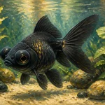 poisson télescope nage aquarium plantes