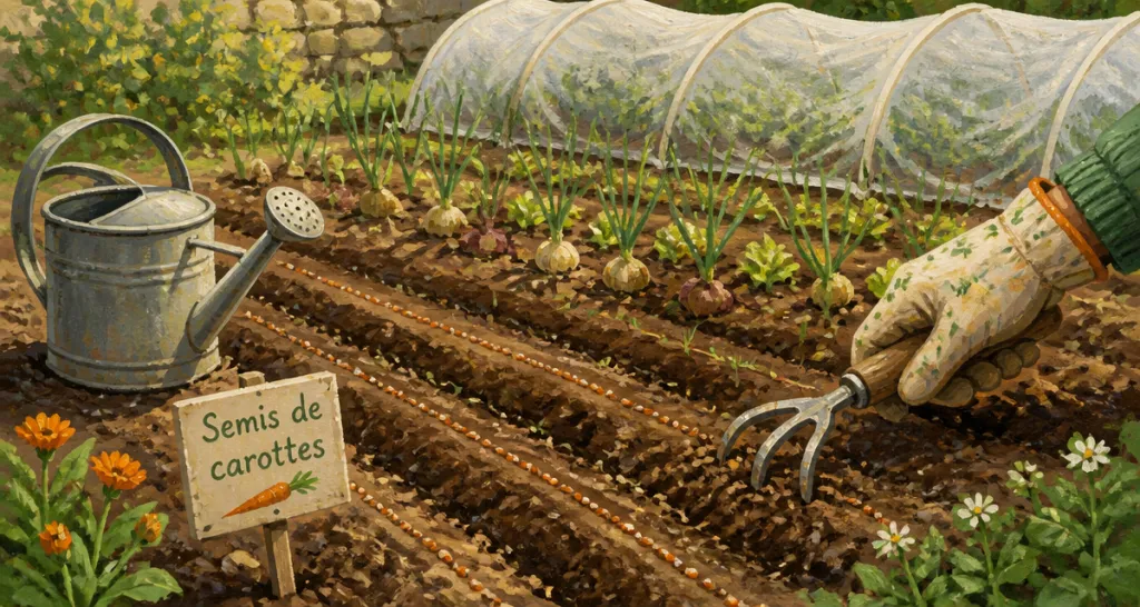 quand semer les carottes, semis au potager