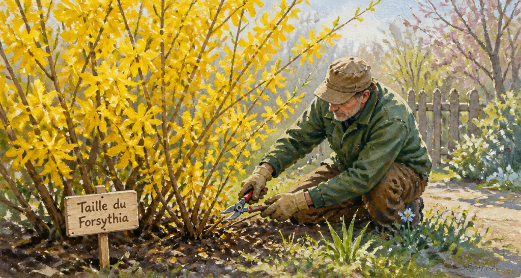 quand tailler forsythia taille arbuste jaune
