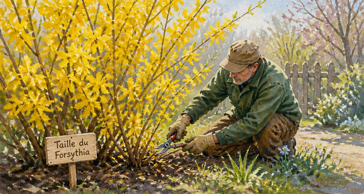 quand tailler forsythia taille arbuste jaune