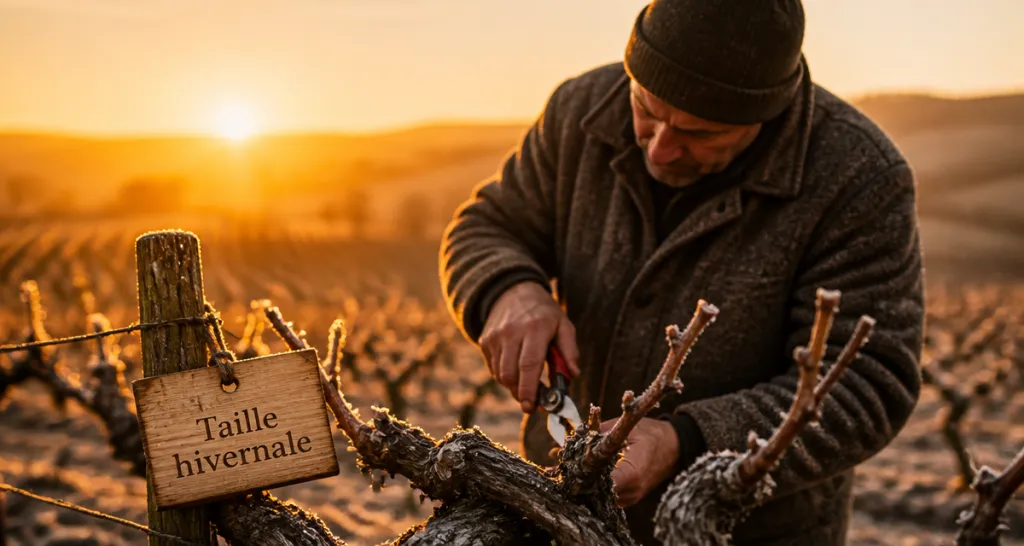Quand tailler la vigne, viticulteur taille vigne ancienne en hiver