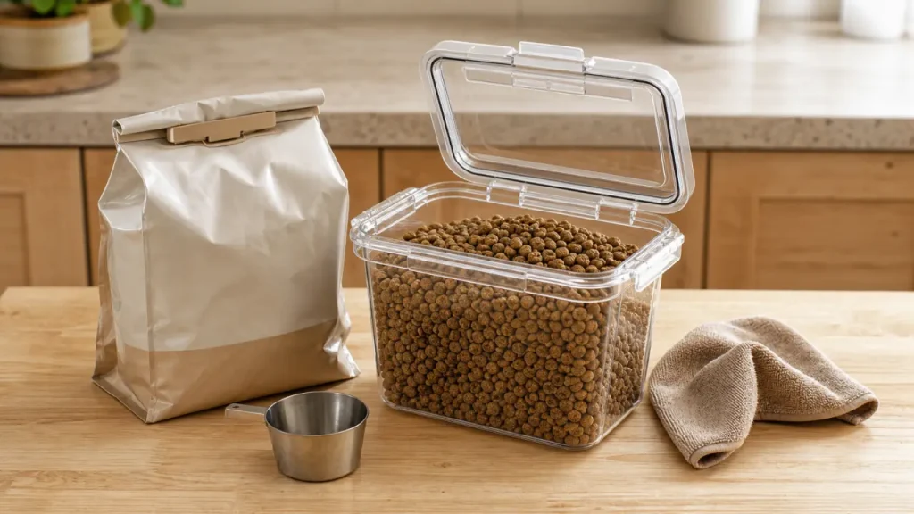 Bac pour croquettes chien : quelle capacité, quelle fermeture, quel format choisir ?