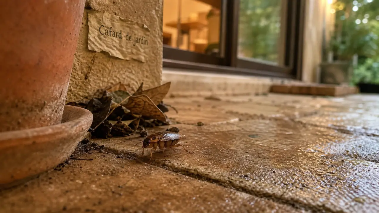 Cafard de jardin danger, photo extérieure près de la terrasse