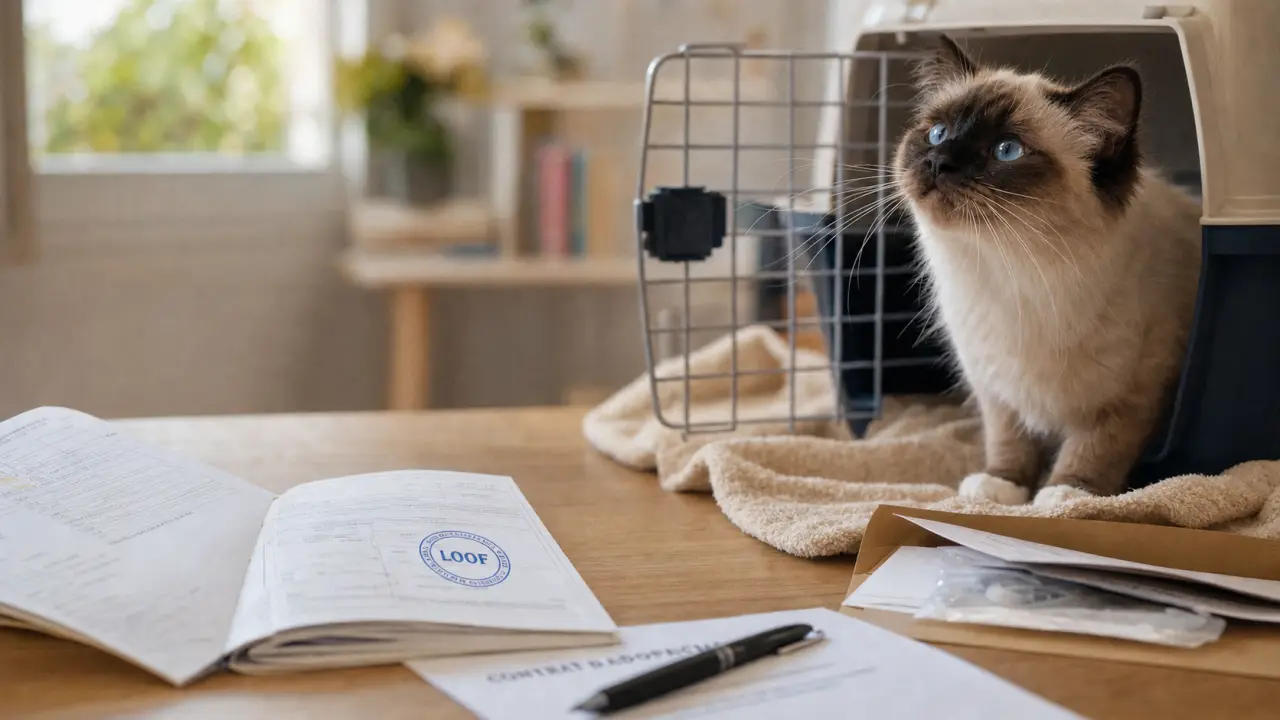 Chat balinais prix : documents et carnet sur table