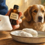 Nettoyer les oreilles d'un chien naturellement, hygiène auriculaire avec compresse et solution