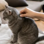Anti-puce naturel maison chat : peigne à puces sur le cou