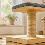 Arbre à chat fait maison en sisal tendu sur base stable