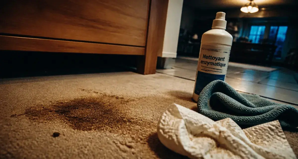 Nettoyant enzymatique pour comment enlever lodeur de pipi de chat dans la maison sur tapis beige