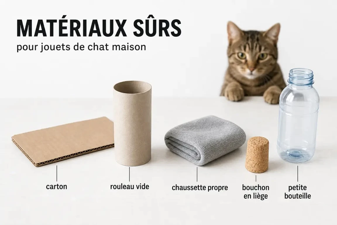 Matériaux de récupération pour jouets pour chat fait maison