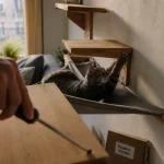 Étagères pour chats sur placo : hamac pour grimper et se reposer