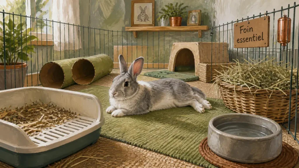 Lapin domestique : foin à volonté, habitat sécurisé et signes d’alerte à connaître