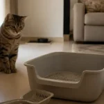 Comment attirer un chat dans sa litière : bac ouvert, chat attendant loin de l’entrée