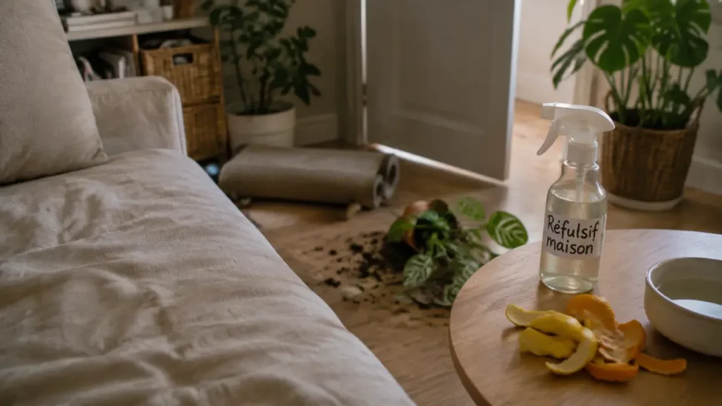 Répulsif chat maison : vinaigre blanc, citron et erreurs à éviter