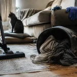 Traitement puces chat maison : puces dans textiles, aspirateur au sol