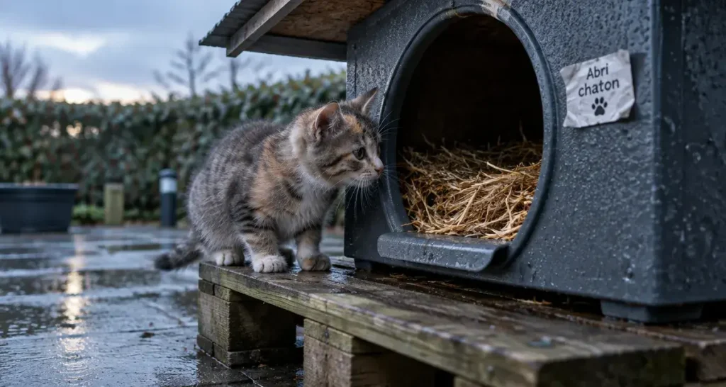Un abri pour chaton doit rester sec, stable et adapté à sa croissance