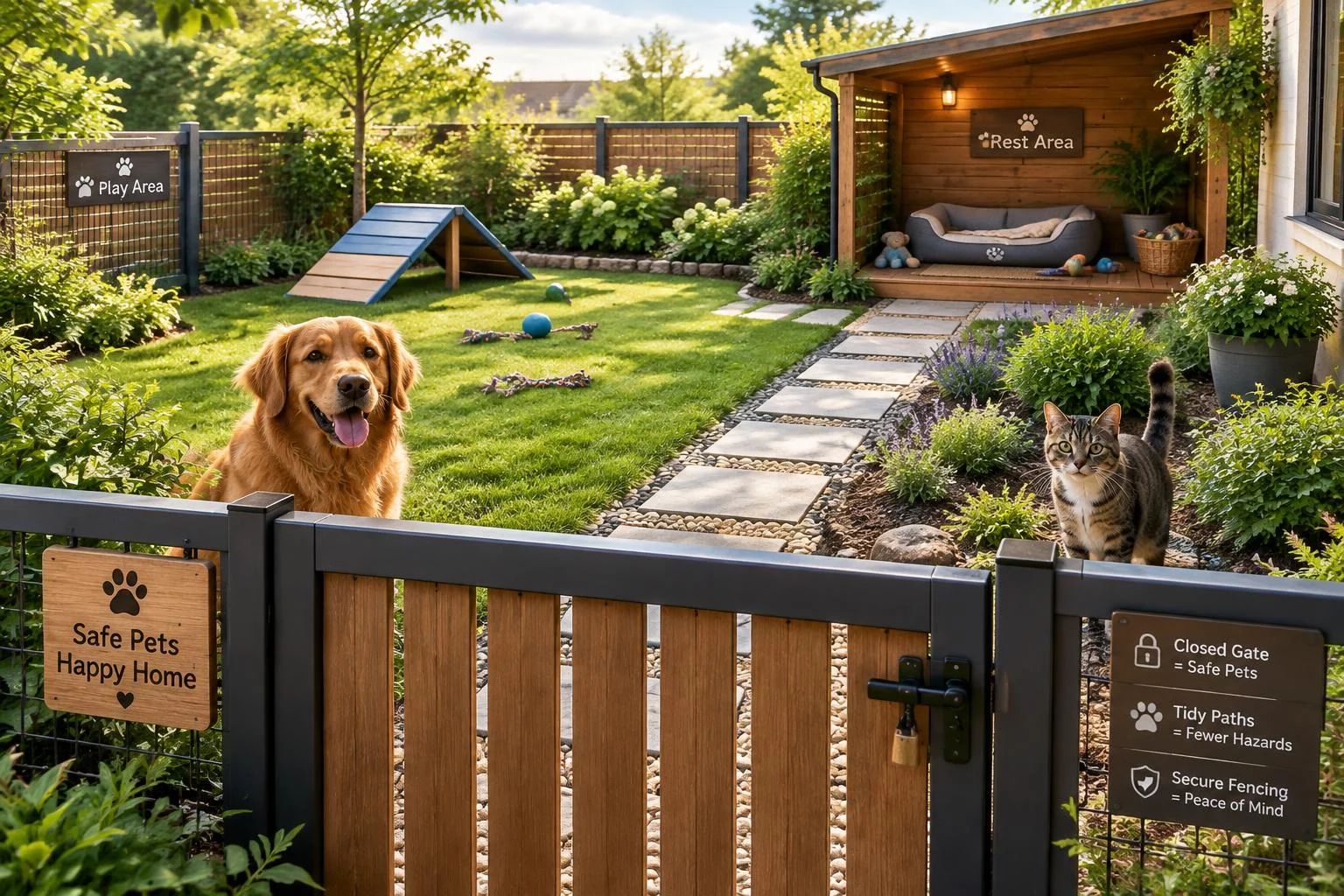 Jardin sécurisé pour chien et chat : sécurité & routine