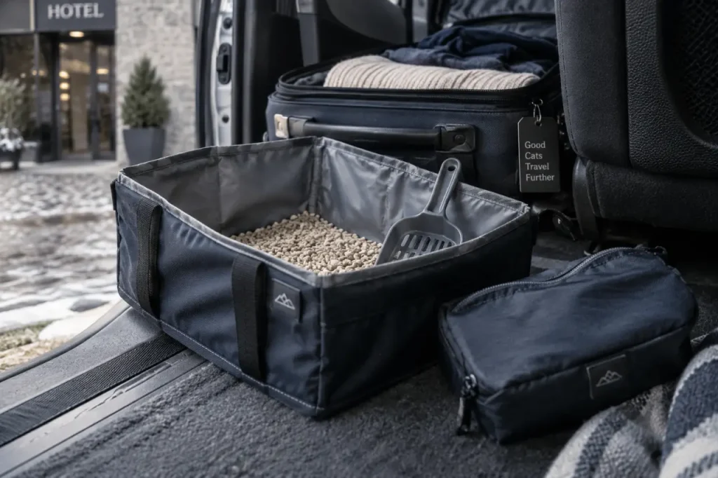 Litière de voyage pour chat : gagner de la place sans sacrifier l’étanchéité