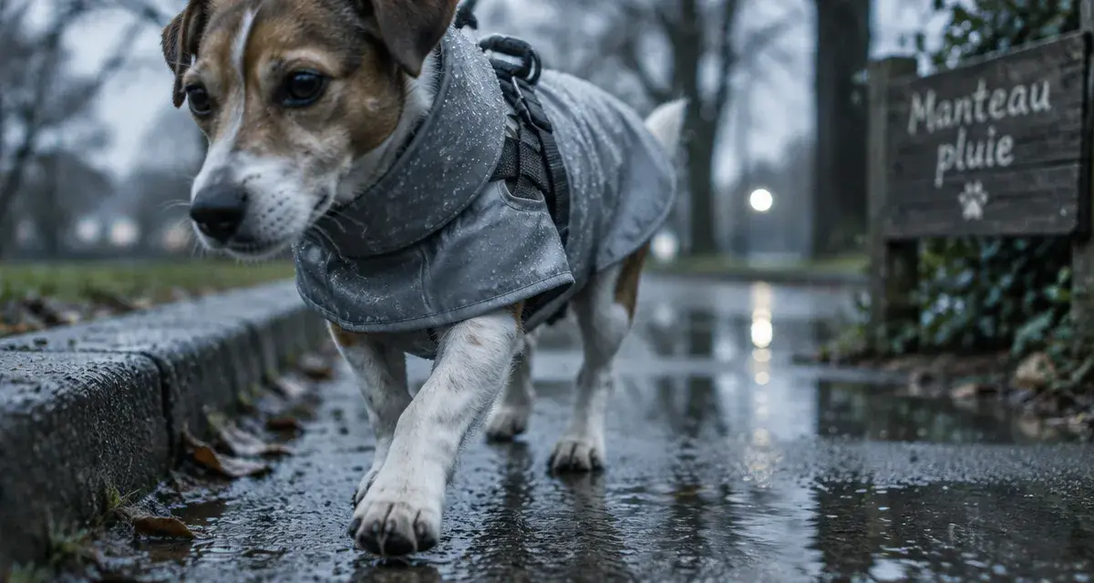manteau pour chien imperméable pluie léger, passage harnais