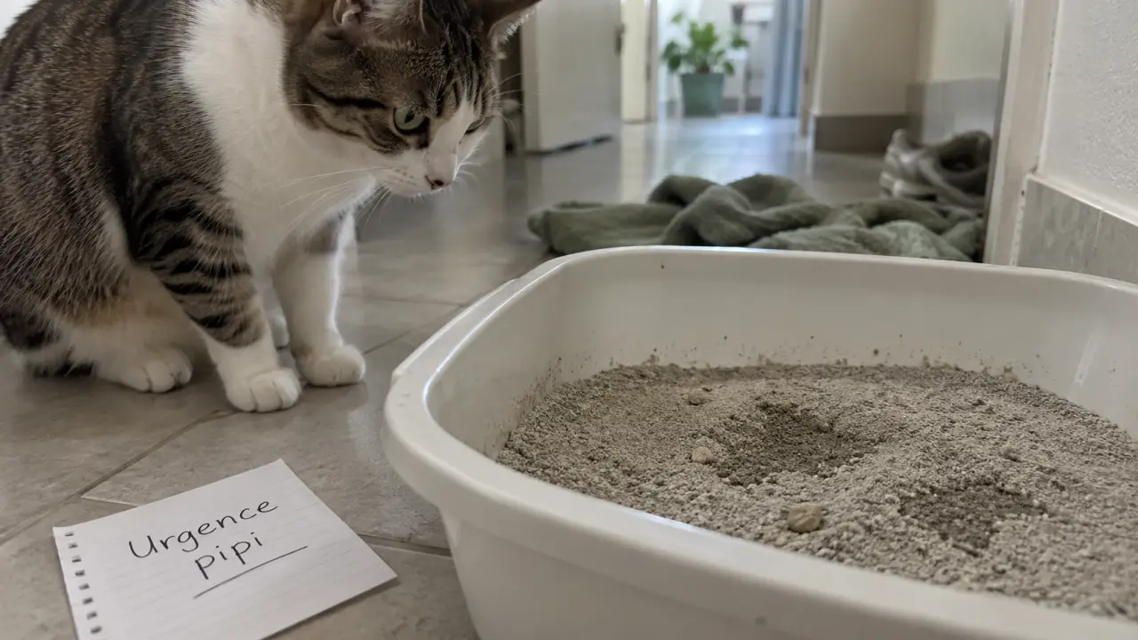 Mon chat va souvent dans sa litière sans rien faire : absence d’urine, chat près du bac de litière