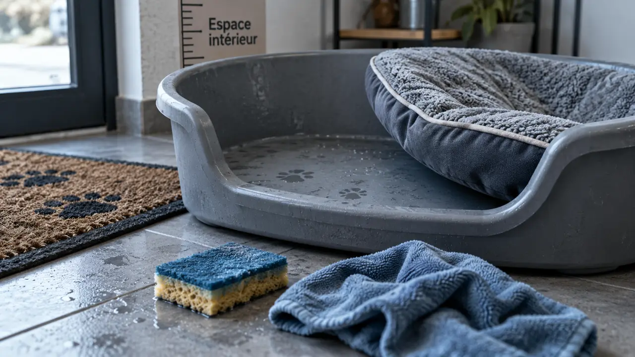Panier en plastique pour chien : espace intérieur, dimensions