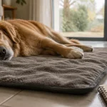 Tapis pour chien antidérapant, chien détendu sur un tapis
